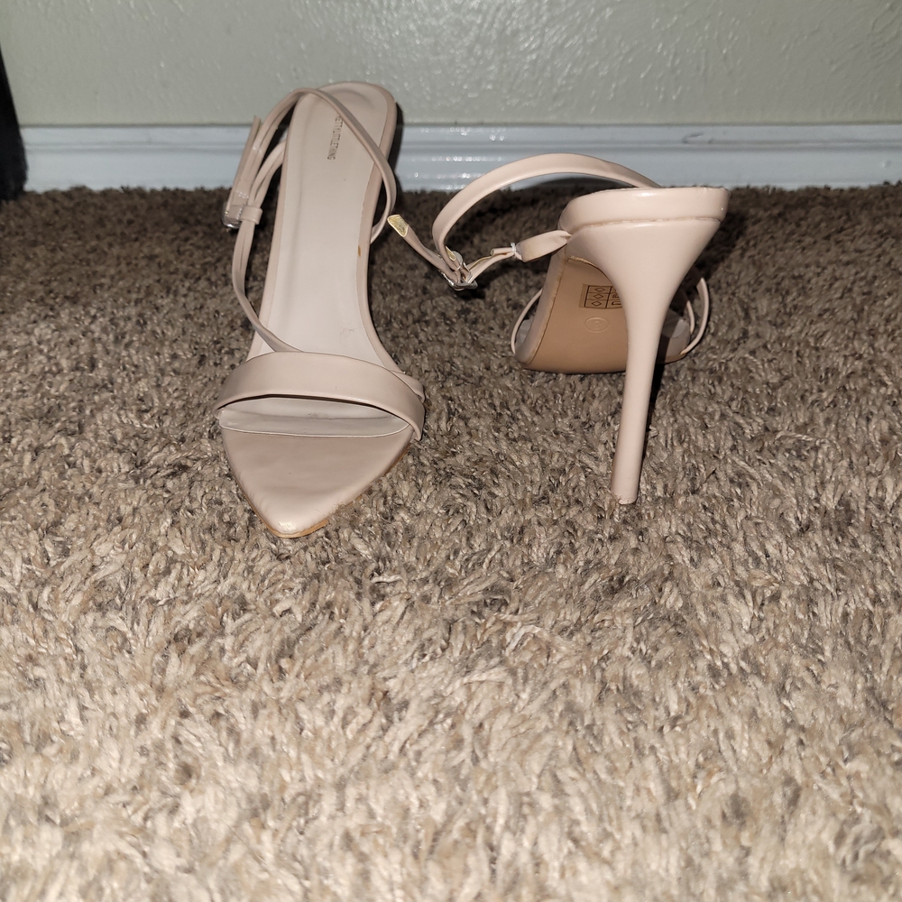 PrettyLittleThing Beige Strappy Heels